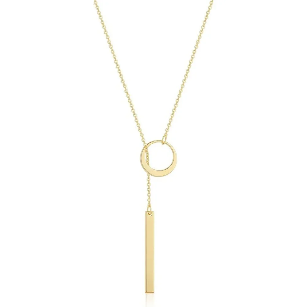 Long Gold Necklace for Women Dainty Layered Lariat 14K Gold Plated Y Shaped